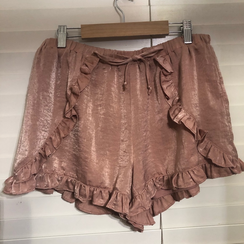 Roses gold/pink drawstring shorts